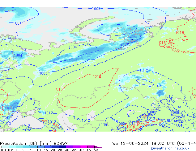 Z500/Rain (+SLP)/Z850 ECMWF mer 12.06.2024 00 UTC