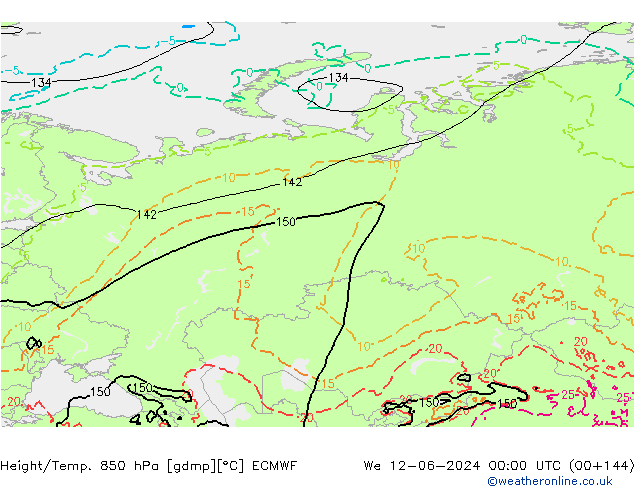 Z500/Rain (+SLP)/Z850 ECMWF mer 12.06.2024 00 UTC