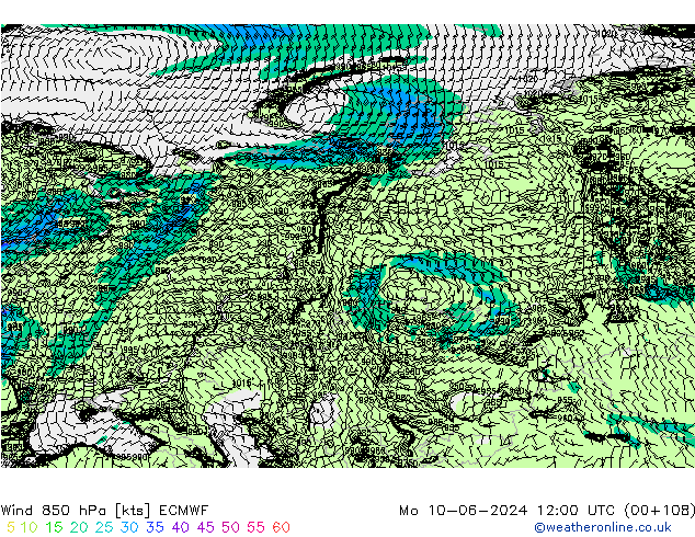 Wind 850 hPa ECMWF Mo 10.06.2024 12 UTC