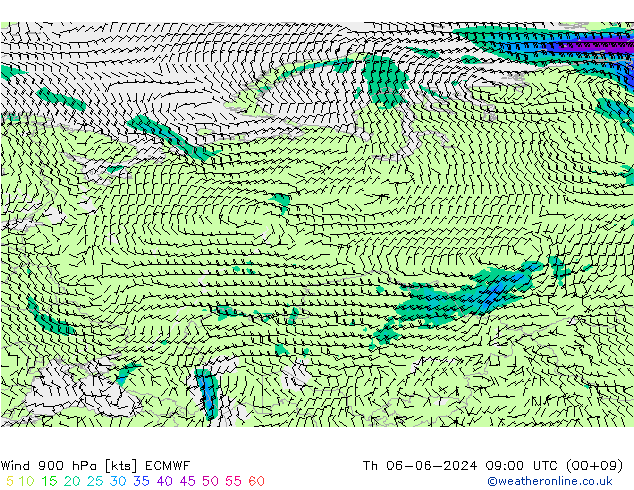 Wind 900 hPa ECMWF do 06.06.2024 09 UTC