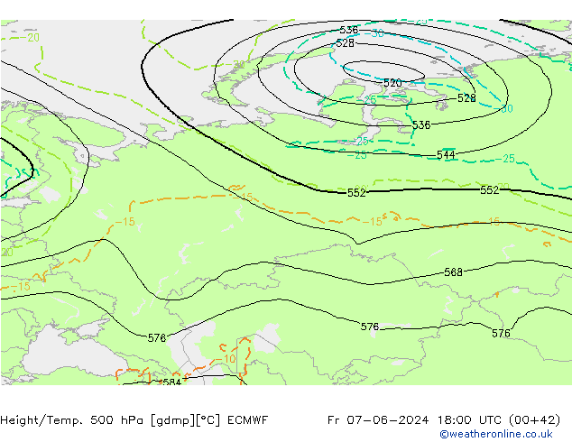 Z500/Rain (+SLP)/Z850 ECMWF Sex 07.06.2024 18 UTC