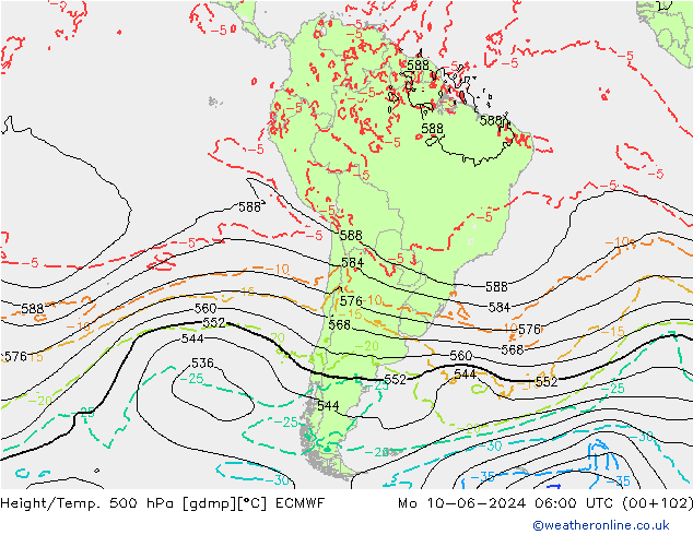 Z500/Regen(+SLP)/Z850 ECMWF ma 10.06.2024 06 UTC