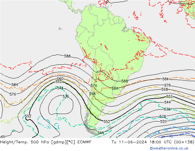 Z500/Rain (+SLP)/Z850 ECMWF mar 11.06.2024 18 UTC