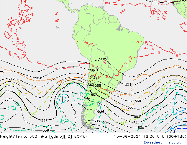 Z500/Yağmur (+YB)/Z850 ECMWF Per 13.06.2024 18 UTC