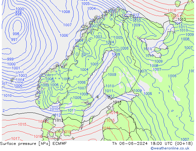 pression de l'air ECMWF jeu 06.06.2024 18 UTC