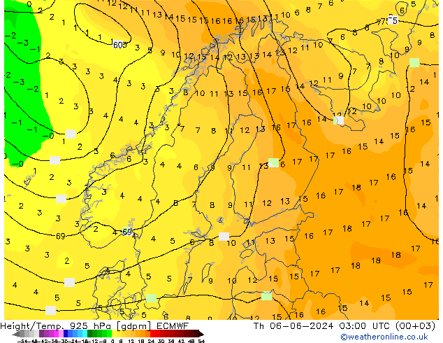 Height/Temp. 925 hPa ECMWF Th 06.06.2024 03 UTC