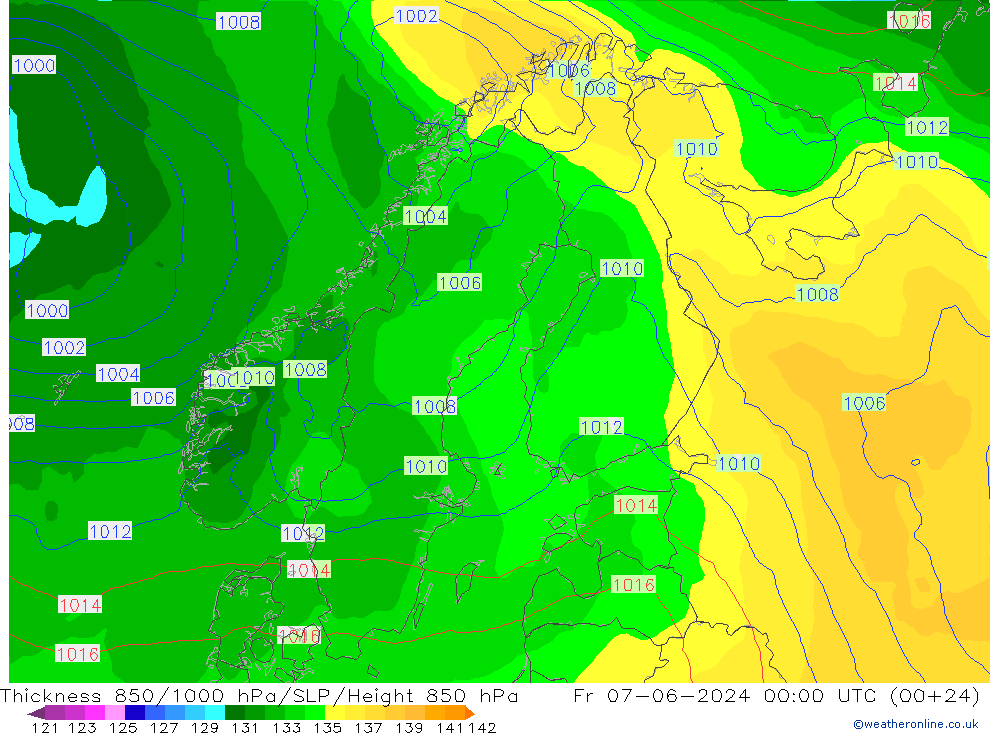 Thck 850-1000 hPa ECMWF  07.06.2024 00 UTC