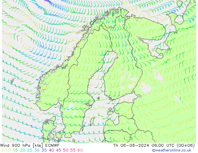 Wind 900 hPa ECMWF Do 06.06.2024 06 UTC