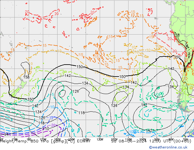 Z500/Rain (+SLP)/Z850 ECMWF сб 08.06.2024 12 UTC