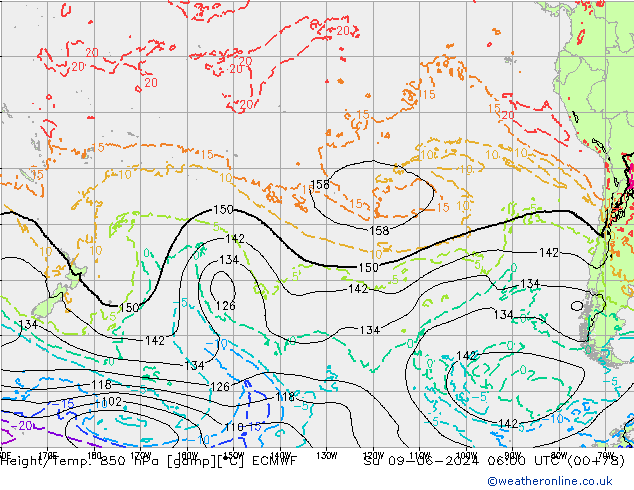 Z500/Rain (+SLP)/Z850 ECMWF dom 09.06.2024 06 UTC