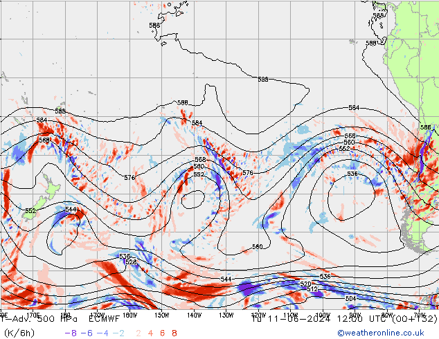 T-Adv. 500 hPa ECMWF Tu 11.06.2024 12 UTC