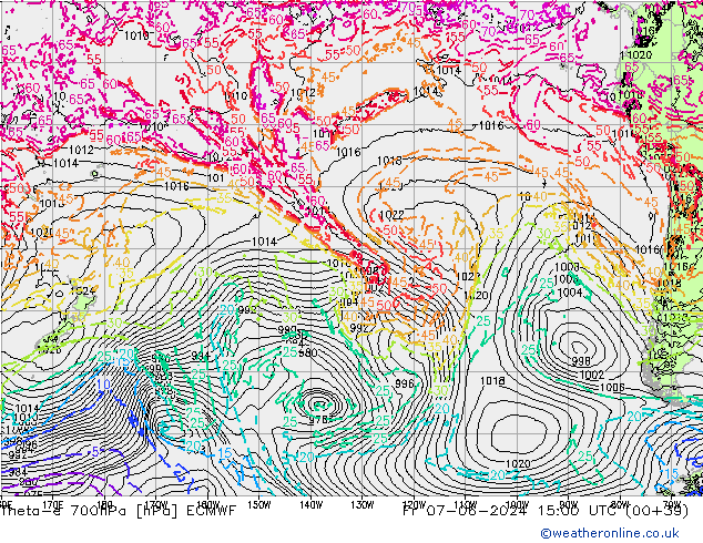 Theta-e 700hPa ECMWF Pá 07.06.2024 15 UTC