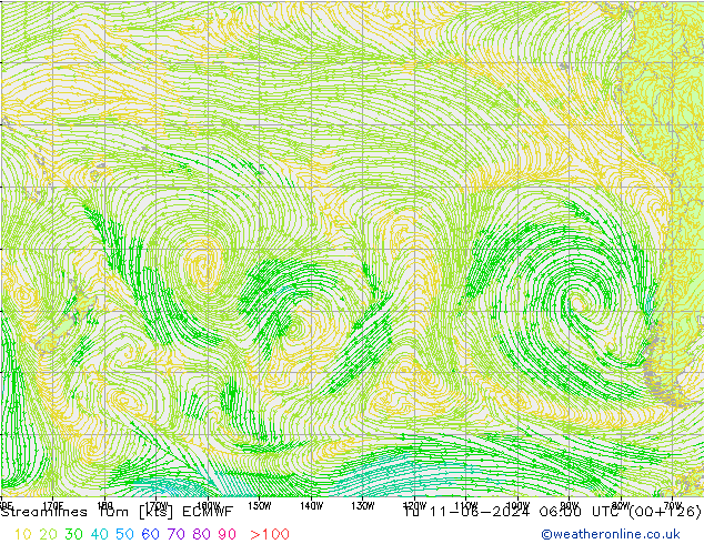 Stroomlijn 10m ECMWF di 11.06.2024 06 UTC