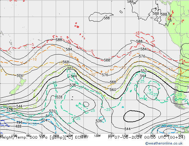 Z500/Rain (+SLP)/Z850 ECMWF Pá 07.06.2024 00 UTC