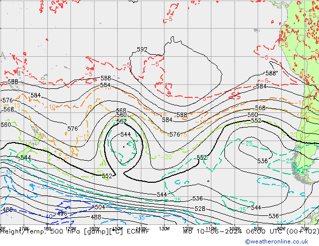 Z500/Rain (+SLP)/Z850 ECMWF пн 10.06.2024 06 UTC