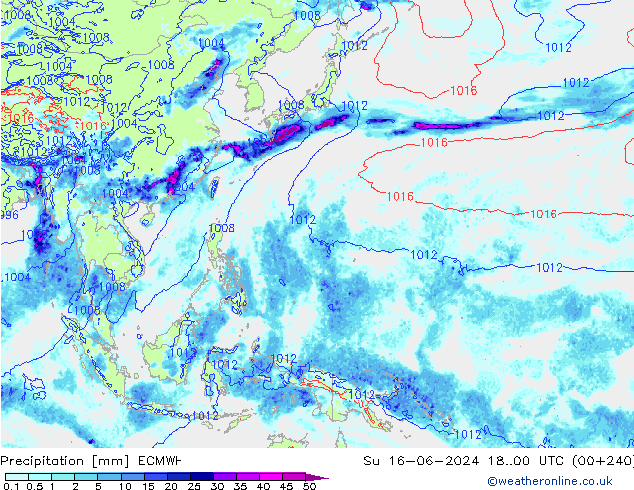 Precipitation ECMWF Su 16.06.2024 00 UTC