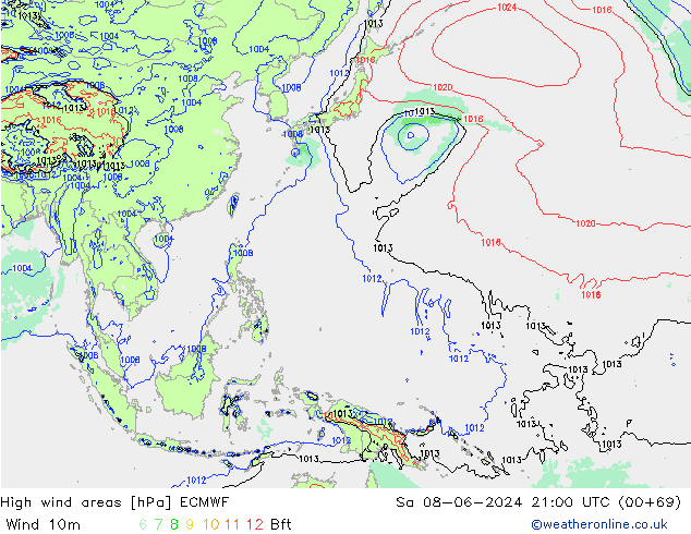 Windvelden ECMWF za 08.06.2024 21 UTC