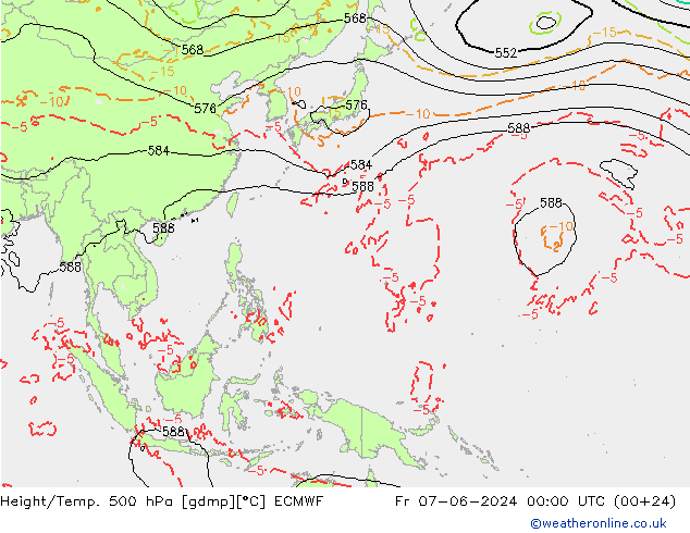 Z500/Rain (+SLP)/Z850 ECMWF Fr 07.06.2024 00 UTC