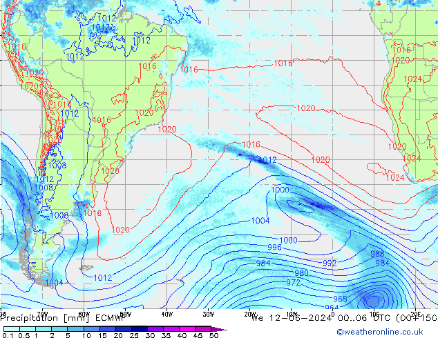 осадки ECMWF ср 12.06.2024 06 UTC