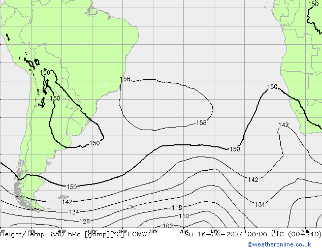 Z500/Rain (+SLP)/Z850 ECMWF  16.06.2024 00 UTC