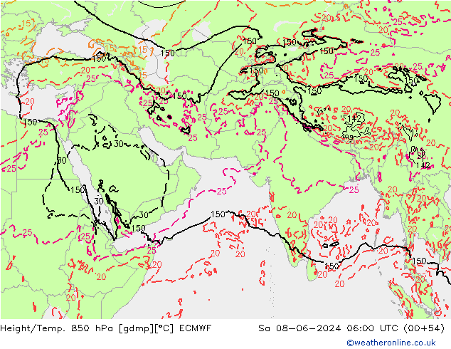 Z500/Rain (+SLP)/Z850 ECMWF sam 08.06.2024 06 UTC