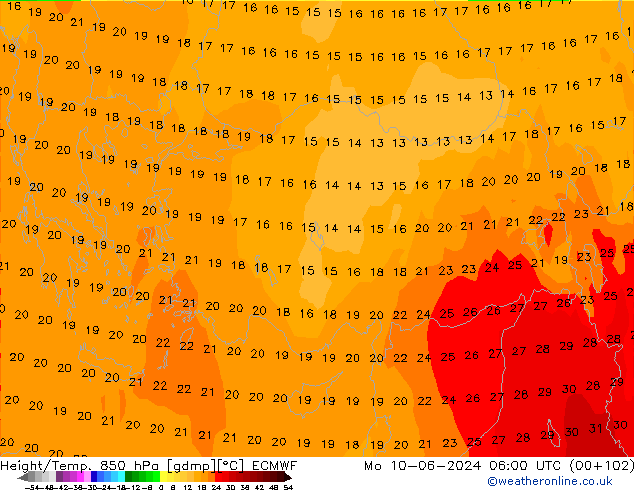 Z500/Regen(+SLP)/Z850 ECMWF ma 10.06.2024 06 UTC