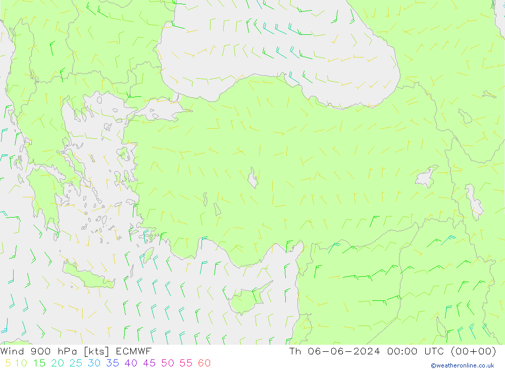 Wind 900 hPa ECMWF Th 06.06.2024 00 UTC