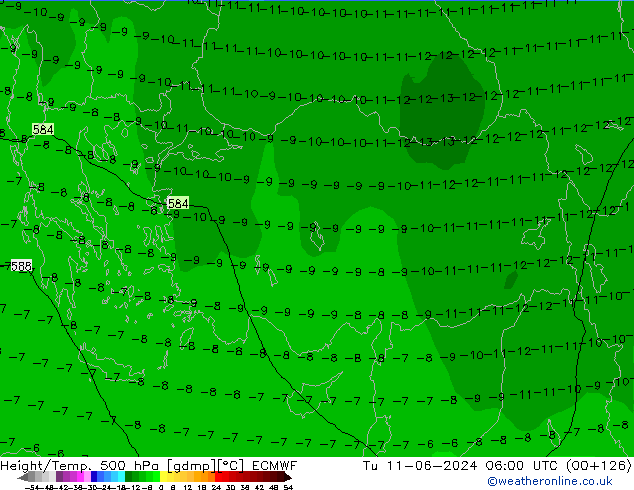 Height/Temp. 500 hPa ECMWF mar 11.06.2024 06 UTC