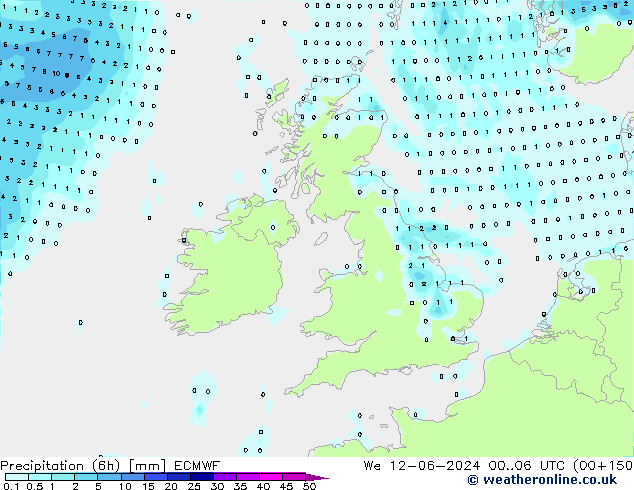 Z500/Regen(+SLP)/Z850 ECMWF wo 12.06.2024 06 UTC