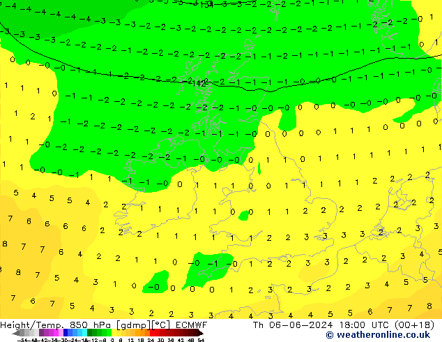 Z500/Rain (+SLP)/Z850 ECMWF Th 06.06.2024 18 UTC