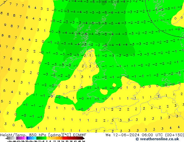 Z500/Regen(+SLP)/Z850 ECMWF wo 12.06.2024 06 UTC