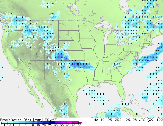 Z500/Rain (+SLP)/Z850 ECMWF lun 10.06.2024 06 UTC