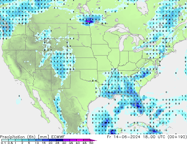 Z500/Rain (+SLP)/Z850 ECMWF Pá 14.06.2024 00 UTC