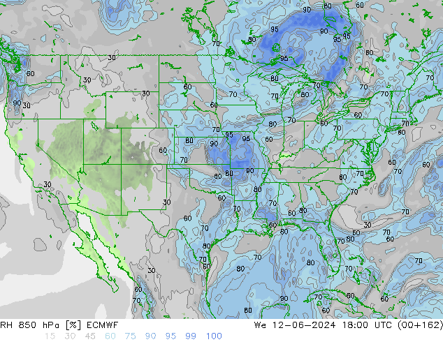 RH 850 hPa ECMWF St 12.06.2024 18 UTC