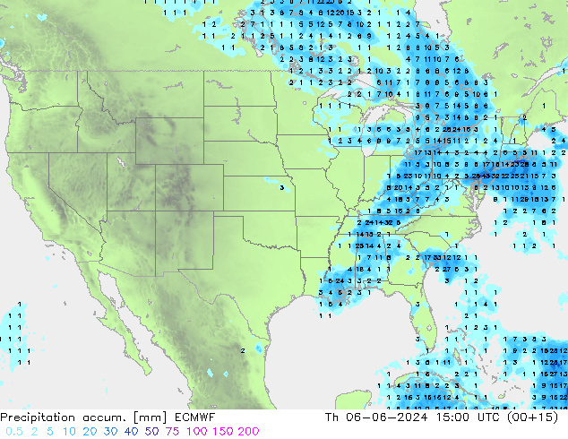 Precipitation accum. ECMWF Th 06.06.2024 15 UTC