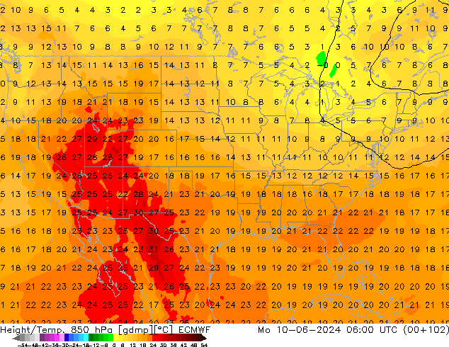 Z500/Rain (+SLP)/Z850 ECMWF lun 10.06.2024 06 UTC