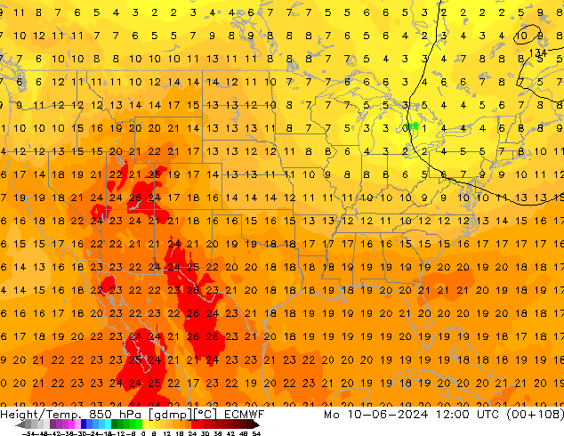 Z500/Rain (+SLP)/Z850 ECMWF Mo 10.06.2024 12 UTC