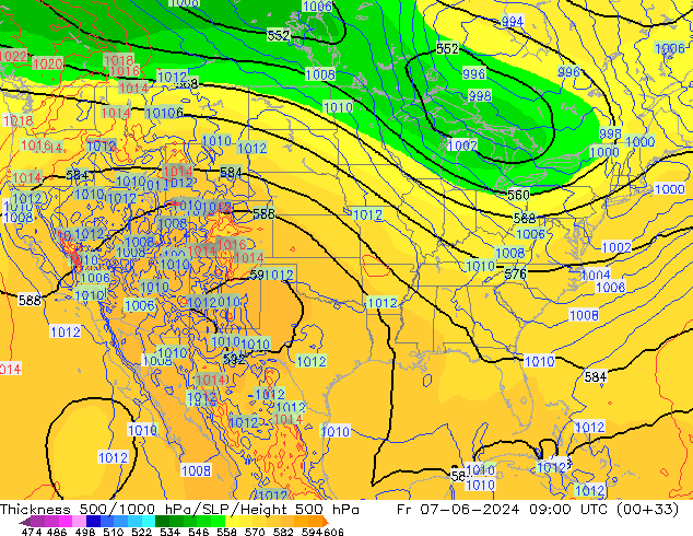 Thck 500-1000hPa ECMWF Fr 07.06.2024 09 UTC