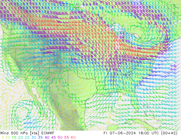 Wind 500 hPa ECMWF Pá 07.06.2024 18 UTC