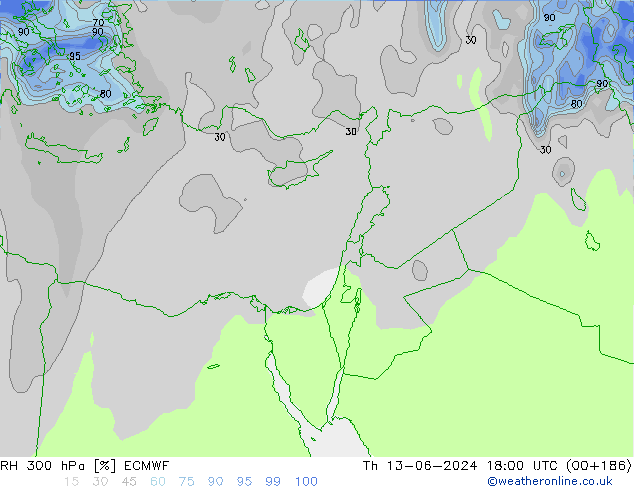 300 hPa Nispi Nem ECMWF Per 13.06.2024 18 UTC
