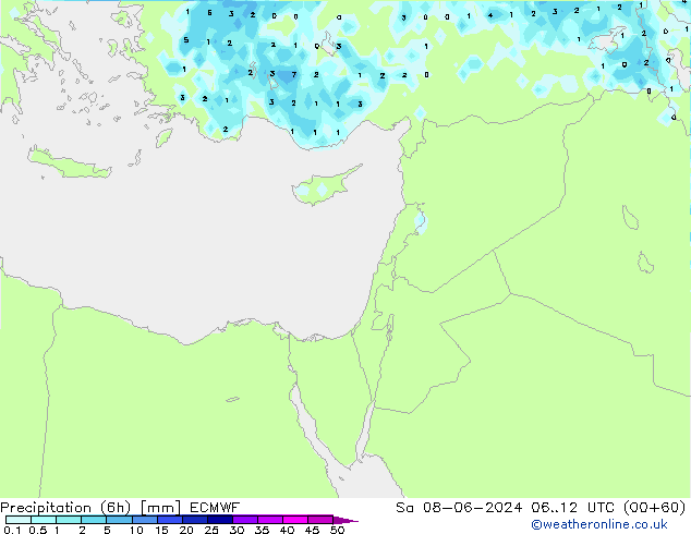 Z500/Rain (+SLP)/Z850 ECMWF сб 08.06.2024 12 UTC