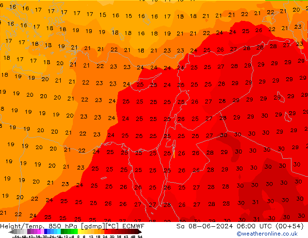 Z500/Rain (+SLP)/Z850 ECMWF Sáb 08.06.2024 06 UTC