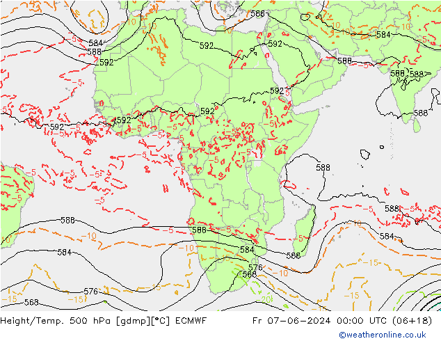 Z500/Rain (+SLP)/Z850 ECMWF ven 07.06.2024 00 UTC