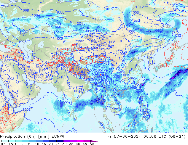 Z500/Regen(+SLP)/Z850 ECMWF vr 07.06.2024 06 UTC