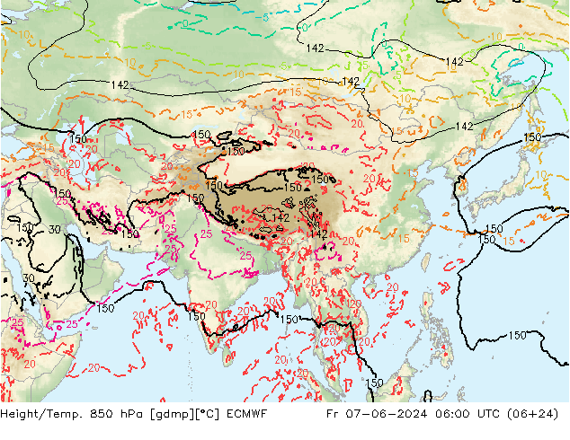 Z500/Regen(+SLP)/Z850 ECMWF vr 07.06.2024 06 UTC