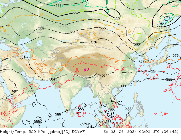 Z500/Rain (+SLP)/Z850 ECMWF sab 08.06.2024 00 UTC