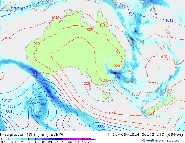 Z500/Rain (+SLP)/Z850 ECMWF Th 06.06.2024 12 UTC