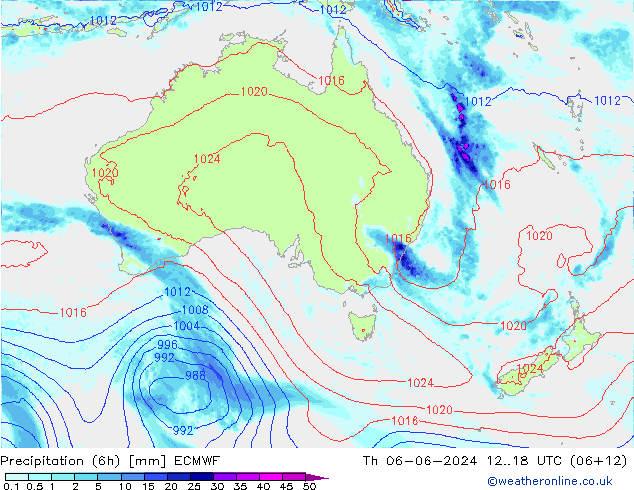 Z500/Rain (+SLP)/Z850 ECMWF jeu 06.06.2024 18 UTC