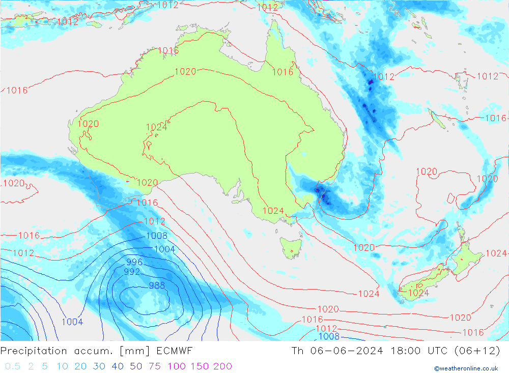 Toplam Yağış ECMWF Per 06.06.2024 18 UTC