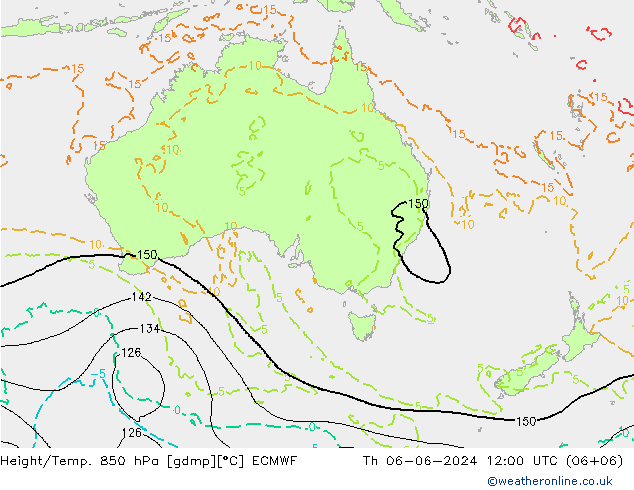 Z500/Rain (+SLP)/Z850 ECMWF Th 06.06.2024 12 UTC